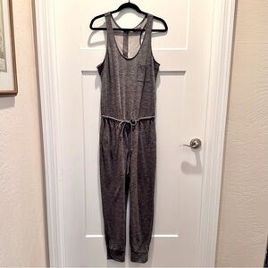 Banana Republic Gray Jersey Sleeveless Zip Back/Ankle Jumpsuit Romper - Size M